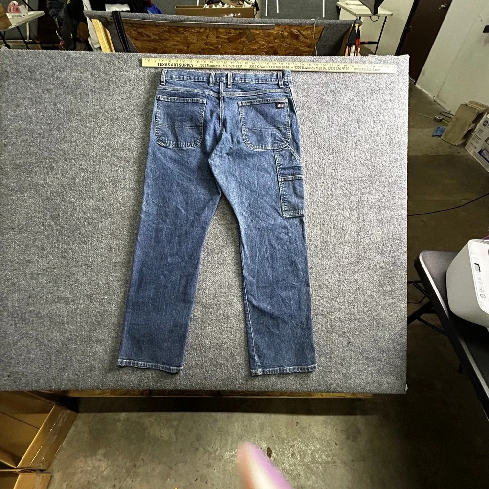 Dickies Carpenter Jeans Mens Size 36x32 Blue Denim Stretch Utility Workwear